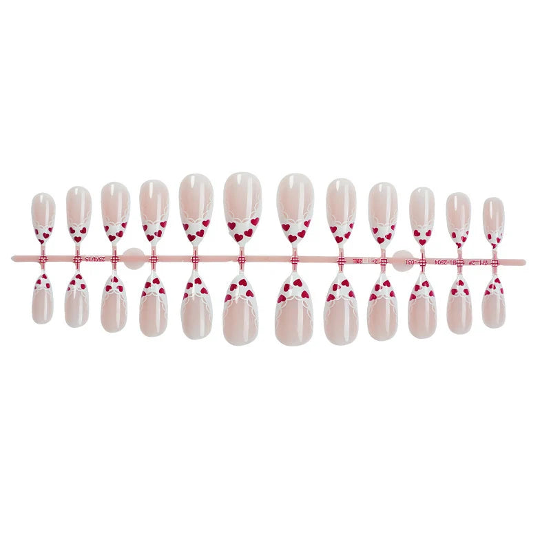 Press-On Nail Set Floral Lace Lightweight & Durable
