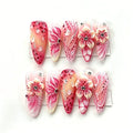 Press-On Nail Set Floral Lavender No Glue