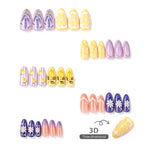 Press-On Nail Set Floral & Lemon Easy Stick-On