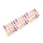 Press-On Nail Set Floral & Lemon Easy Stick-On