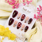 Press-On Nail Set Floral & Leopard Long-Lasting