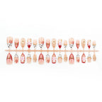 Press-On Nail Set Floral & Leopard Patterns Strong Adhesive