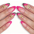 Press-On Nail Set Floral & Leopard Print 24-Piece