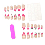 Press-On Nail Set Floral & Leopard Print 24-Piece
