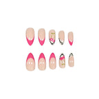 Press-On Nail Set Floral & Leopard Print 24-Piece