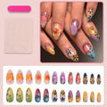Press-On Nail Set Floral & Leopard Sparkling Accents Comfortable Fit