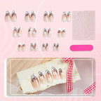 Press-On Nail Set Floral & Leopard Tool-Free Application