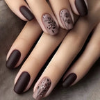 Press-On Nail Set Floral Matte Easy Apply