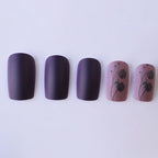 Press-On Nail Set Floral Matte Easy Apply