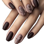 Press-On Nail Set Floral Matte Easy Apply