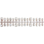 Press-On Nail Set Floral Metallic Accents Adhesive Backing