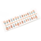 Press-On Nail Set Floral & Metallic Accents Non-Toxic