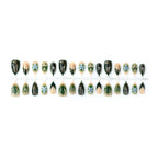Press-On Nail Set Floral & Metallic Adhesive Backing