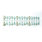 Press-On Nail Set Floral & Metallic Custom Fit Reusable