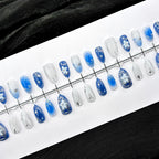 Press-On Nail Set Floral & Metallic Reusable No Glue