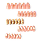 Press-On Nail Set Floral & Metallic Self-Adhesive