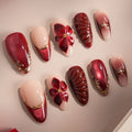 Press-On Nail Set Floral Motifs & Gloss Finish