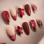 Press-On Nail Set Floral Motifs & Gloss Finish