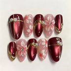 Press-On Nail Set Floral Nail Art Glue-Free & Chip-Resistant