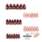 Press-On Nail Set Floral Nail Art Glue-Free & Chip-Resistant