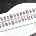 Press-On Nail Set Floral Nail Art Long-Wear Multiple Sizes
