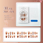 Press-On Nail Set Floral Nail Art & Multiple Sizes