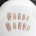 Press-On Nail Set Floral Nail Art No Glue & Long-Lasting