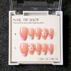 Press-On Nail Set Floral No Glue 30-Piece