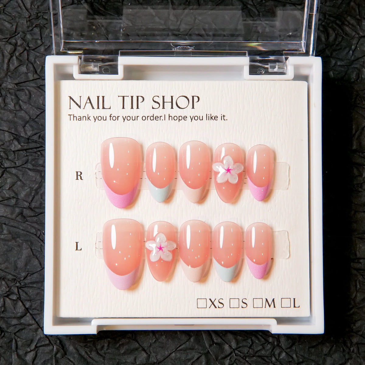 Press-On Nail Set Floral No Glue 30-Piece