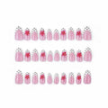 Press-On Nail Set Floral No Glue & Reusable