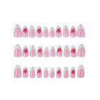 Press-On Nail Set Floral No Glue & Reusable