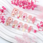 Press-On Nail Set Floral No Glue Reusable