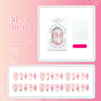 Press-On Nail Set Floral No Glue Reusable