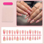 Press-On Nail Set Floral & Ombre Easy Apply