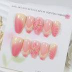Press-On Nail Set Floral & Ombre Easy Apply