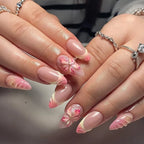 Press-On Nail Set Floral & Ombre Easy Apply