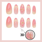 Press-On Nail Set Floral & Ombre Easy Apply