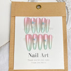 Press-On Nail Set Floral Ombre Reusable & Easy Application