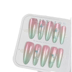 Press-On Nail Set Floral Ombre Reusable & Easy Application