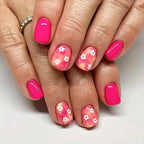 Press-On Nail Set Floral Pastel Pink Peel-And-Stick