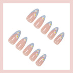 Press-On Nail Set Floral Pastel Pre-Sized & Adhesive Included