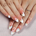 Press-On Nail Set Floral Pastel & Quick Application