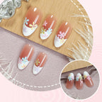 Press-On Nail Set Floral Pastel & Quick Application