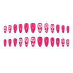 Press-On Nail Set Floral Pattern Adhesive Backing Non-Toxic