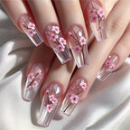 Press-On Nail Set Floral Pattern Durable & Comfortable Fit