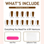 Press-On Nail Set Floral Pattern Durable & Comfortable Fit