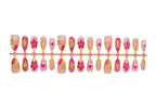 Press-On Nail Set Floral Pattern Rhinestone Accents Easy Apply