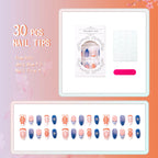 Press-On Nail Set Floral Patterns & No Glue