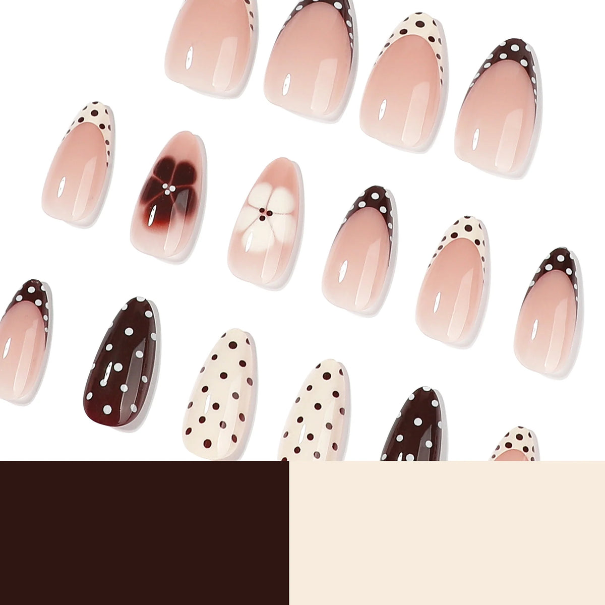 Press-On Nail Set Floral Patterns Skin-Friendly Easy Application