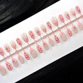 Press-On Nail Set Floral & Pearl Accents